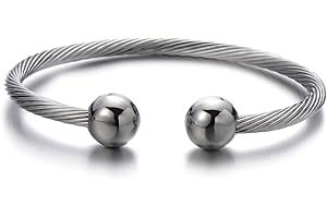 COOLSTEELANDBEYOND Elastyczna regulowana męska bransoletka magnetyczna ze stali nierdzewnej