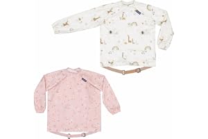 BIBaDO – långärmade babyhaklappar – spädbarn och småbarn 6–36 månader – overall baby led avvänjning haklapp – lätt avtorkning