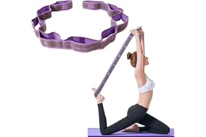 BONHHC Sangle de Yoga Sangle d'exercice/Yoga Stretch Bandes avec 9 Anneaux/Bandes élastiques de Yoga Pilates Résistance Fitness Bandes de Formation