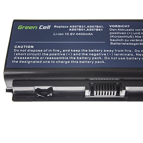 Green Cell® Standard Serie AS07B31 AS07B32 AS07B41 AS07B42 AS07B51 AS07B52 AS07B61 AS07B71 JDW50 Akku für Acer / eMachines / Packard Bell Laptop (6 Zellen 4400mAh 10.8V Schwarz) - 5