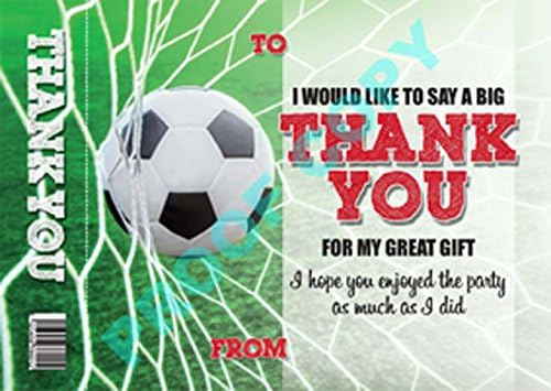 Football No2 TICKET THANK YOU CARDS childrens kids party Pack of 10 inc. envelopes