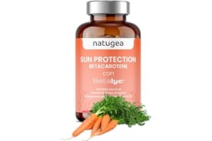 Natugea - Betacarotene, Integratore e Acceleratore Abbronzatura con Estratto di Carota Novella di Ispica, Integratore Pelle con Vitamina C, Zinco e Selenio, Luteina e Zeaxantina, Made in Italy