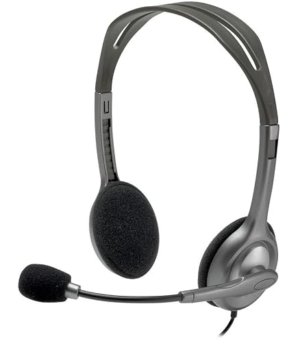 Casque Micro Bureau V7 HA212-2EP - Filaire Binaural Bandeau Réglable Anti-Bruit Noir/Argent