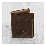  brauner mini Männer LederGeldbeutel, handgenäht & metallfrei