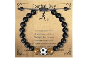 Lunriwis Football Bracelet Gifts for Boys, Football Gifts Football Coach Gifts for Men Boy Teenage, Football Bracelet for Son Grandson Birthday Christmas Nephew Brother Gifts