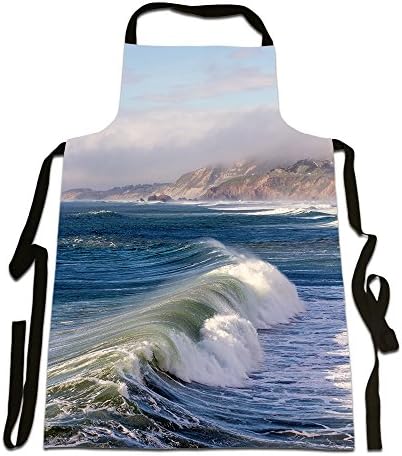 Rolling Waves On The Coast, Photographic Image, Canvas Apron, Size 25in x 35in approximately