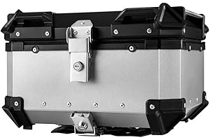 ERYUE Baule da moto,65L Bauletto Posteriore per Motocicletta Valigia per Bagagli in Lega di Alluminio a Sgancio Rapido Scatola di Immagazzinaggio della Coda della Motocicletta Impermeabile e Assorbime