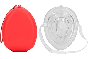 JIAWU Máscara de Rescate de RCP, Resucitador de Bolsillo con Válvula Unidireccional, Protector Facial de Silicona para RCP, Capacitación en Primeros Auxilios o RCP (Rojo)
