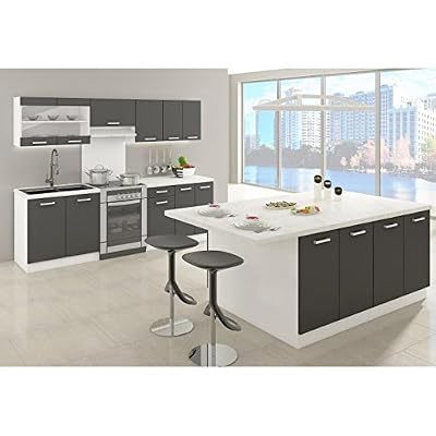 Générique Ultra ilot de cuisine 200 cm - gris