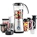 Produktbild VonShef 4-in-1 Standmixer Multifunktionaler Smoothie Maker, Entsafter & Zerkleinerer, 1 L Behälter, Silber