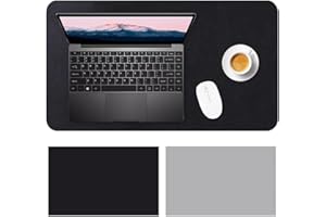 Anmete Tappetino Scrivania 70 x 35 cm Sottomano in pelle PU Doppia Faccia Tappetino Computer Tastiera Mouse Pad Tappetino Tavolo Laptop Impermeabile Antiscivolo Sottomano Scrivania per Ufficio e Casa