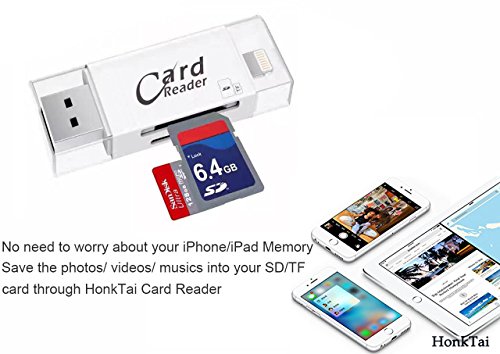 Honktai Lightning SD & Micro-SD-Kartenleser OTG Adapter IOS Gerät für iPhone 7/5/5S/6/6S iPad & Computer - 3