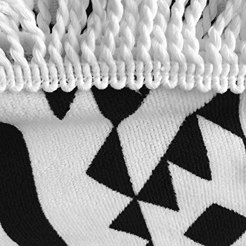 Wuiyepo Anti-Saison Runde Bettzeug Vorahnung Tischdecke Staubblockierung Stoff Vorhang Sofa Stoff Tapestry Hippie Boho Gypsy Tuch Strandtuch Picknick Decke Schal (Schwarz) - 6