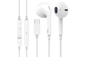 ENERGIEMAX USB C Kopfhörer, Kabelgebundene In Ear Kopfhörer vom Typ C mit integriertem Mikrofon und Lautstärkeregler, HiFi Stereo Ohrhörer Kompatibel für iPhone 15/Samsung Galaxy S23/iPad Pro/Google Pixel