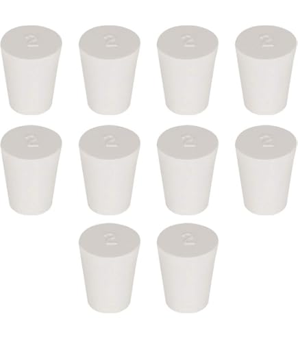 Tapones De Goma Natural Con Doble Orificio - Tamaño 7# - Paquete De 5 Unidades, Sellado Hermético Para Laboratorio O DIY