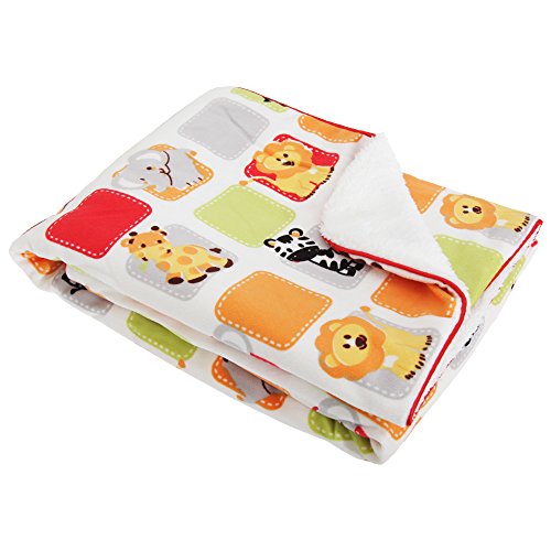 Baby Unisex Jungle Animal Design Wrap Blanket With Soft Fleece Backing (One Size) (Multicoloured)