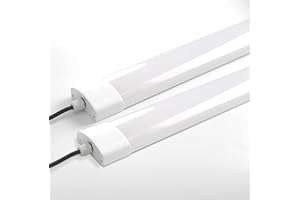 ‎TOBETER 2 Stück LED Feuchtraumleuchte 120cm, 36W LED Röhre TONFFI Feuchtraumlampe, IP65 Wasserfest Leuchtstoffröhre Komplett für Keller Werkstatt Garage Warenhaus Bad Büro, Kaltweiß 5000K