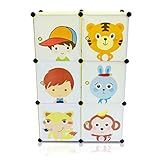 VENKON – Kinderzimmer Steckschrank DYI Steckregal System Regalschrank: 6-Module-Set, grün - 2