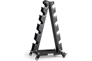 LIONSCOOL Dumbbell Rack Stand, 3/4/5/6 Tier A-Frame, Heavy Duty Dumbbell Holder, Portable Weight Rack for Home Gym (Stand Only)