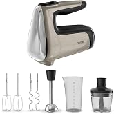 Tefal Powermix Silence HT663AF0 4'&uuml; 1 arada el mikseri, 2 &ccedil;ırpma teli, 2 x yoğurma kancası, el mikseri ve doğrayıcı, sessiz m
