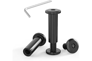 ORTAVA 10 tornillos de conexión M5 x 25 mm, tornillos para muebles, tuerca de manguito M5, tornillos de manguito, acero inoxidable A2 V2A, óxido negro, conector para armario con llaves hexagonales