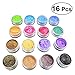 Produktbild SUPVOX 16pcs Glimmer Pulver Make-up Glitter Powder Kosmetik Pigment für DIY Lidschatten Badebomben Seifen Herstellung zufällige Farbe