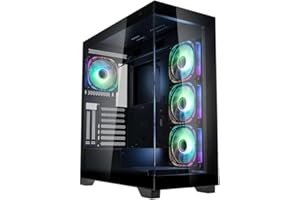 Kolink Unity Peak Case per PC, vetro panoramico, Ventole ARGB, Copri Alimentatore, Acciaio SPCC, Mid Tower, Nero