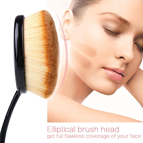 Molain 10pcs Make-up Pinsel mit Zahnbürste Art Foundation Creme Puderpinsel Eyeliner Bürste Lippenpinsel (10Stk) - 3