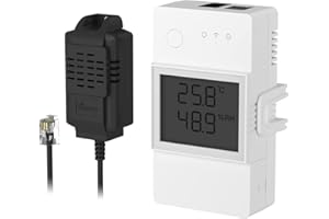 SONOFF THR320D+THS01 20A Interruttore WiFi intelligente con schermo LCD per monitorare temperatura e umidità, controllo automatico di caldaie e irrigazione, compatibile con Alexa e Google Home