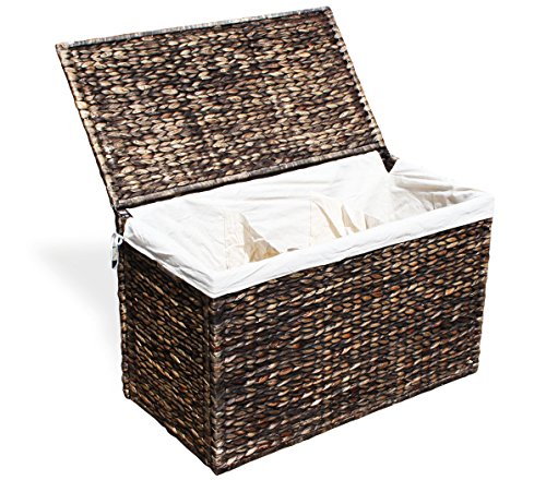 KMH®, 3fach Wäschesortierer aus geflochtener Wasserhyazinthe (#204070) - 3