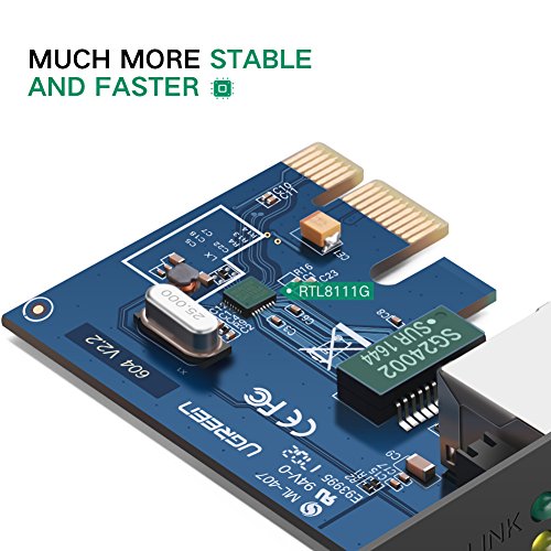 UGREEN Tarjeta de red Gigabit Ethernet PCI Express 10 100 1000 Mbps con Puerto Gigabit Ethernet RJ45 y Perfil Doble