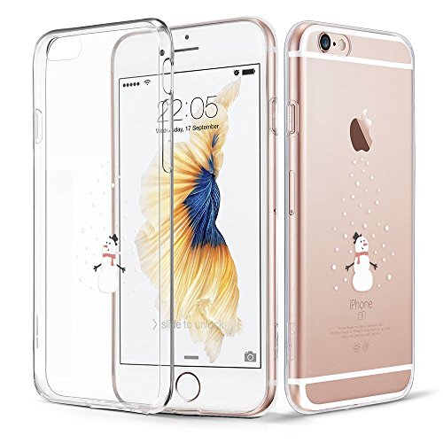 iphone 7/iphone 8s Case, Walmark Soft Gel TPU Silicone Case Clear with Design Cute Cartoon Slim Fit Ultra Thin Protective Cover for iphone 7/iphone 8s Case 4.7 inch_Mr.Snowman