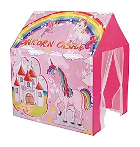 Little Jumps Kids Play Tent House Jumbo Size Extremely Light Weight Waterproof Kids Play Tent House for Boys and Girls Age up to 10 Years (Unicorn Castle)