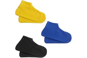 FUNNGY Couvre-Chaussures Imperméables,3 PCS Couvre-Chaussures en Silicone Réutilisables Surchaussures Impermeables Surchaussure Pluie pour la Pluie Les Jours de Neige Les Routes Boueuses
