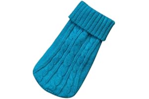 Doublehero Haustier Kleidung Herbst Winter Strickpullover Kostüm Jacke Mantel Rollkragen Warm Hundebekleidung Katze Kleiner Hunde Pulli Hemden Shirts Niedlich Haustierkleidung (XL, Blau)