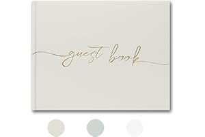 AORVST Wedding Guest Book - Elegant Guest Book for Weddings, Receptions, Baby Showers, and Special Events - 100 Blank Pages for Wedding Signatures and Photos (Beige)