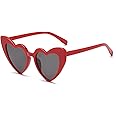 YAMEIZE 70s Vintage Love Heart Sunglasses - for Women Men Kids Heart Shaped Fancy Colorful UV400 Protection Eyewear Party Outdoor