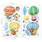 Decowall DA-1406B Tiere Heißluftballons Wandsticker Wandaufkleber Wandtattoo Kinderzimmer - 3