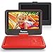 Produktbild 9" Auto Monitor Tragbarer DVD Player Kopfstütze Halterung KFZ mit 5 Stunden Akku Drehbarem Display SD Karte USB Mädchen Kinder Rot 09001R