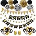 Produktbild ZYDTrip Geburtstagsfeier-Deko-Set, Pomisty Happy Birthday Decoration 32 Teile mit 9 Seidenpapier Pom Poms + 18 Ballons mit großen Luftballons + 1 Happy Birthday-Banner für alle Männer und Frauen