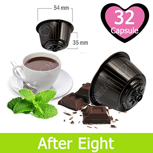 32 Kapseln Nescafé Dolce Gusto Kaffee Kompatibel After Eight Schokolade und Minze - Hergestellt in Italien - Kickkick Kaffee