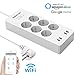 Produktbild WI-Fi Intelligente Steckdosenleiste Loonfree Überspannungsschutz Multi-Steckdose mit 6 Steckdosen 4 USB-Anschluss, Alexa Echo/Smart Home Control Schalter Timer, App Remote per IOS Android Smartphone