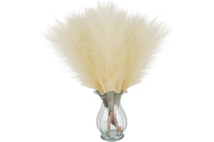 Opaltool 6 Pezzi Pampas Artificiale, 45 cm Erba Pampas Artificiale Fluffy 6 Steli Pampas Erba per Boho Home Decor, Faux Pampas Erba Fiori per La Decorazione della Casa di Nozze (Beige)