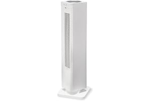 ‎CLEAN AIR OPTIMA Clean Air Optima CA-904W - Design Heizlüfter - Heizen und kühlender Brise - Heizung: 1000/2000 Watt - Digitaler Thermostat 15-35°C - Oszillation 80º - Geeignet für Räume bis 40m²/100 m³ (Weiß)
