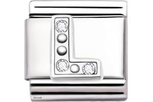 2BURNED A-Z Letter Cubic Zirconia Italian Charm Links for 9mm Bracelets