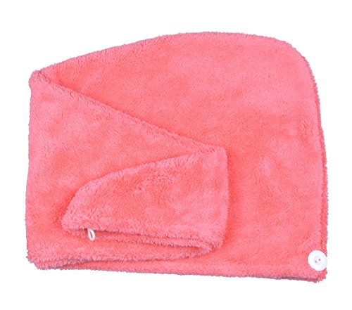 Sinland Microfiber Ultra Absorbent Twist Hair Turban Drying Cap Hair Wrap Cap 24cmx62cm Dark Pink