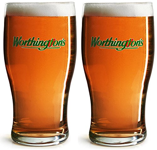 2 vasos de pinta de cerveza originales de Worthington