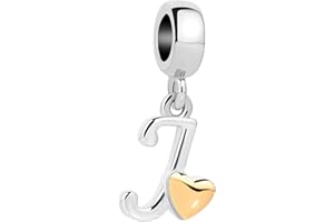 FGT A-Z Alphabet Initial Letter Charms Compatible with Pandora Moments Bracelets Dangle Name Pendants