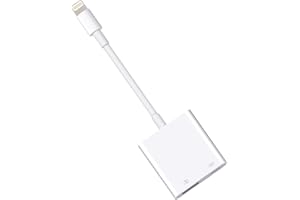 WORLDBOYU Lightning to USB Camera Adapter with Charging Port and Dual USB3.0 Ports, Compatible with Select iPhone, iPad Models, Supports Connection to Camera, Card Reader, USB Flash Drive, MIDI Keyboard (White)