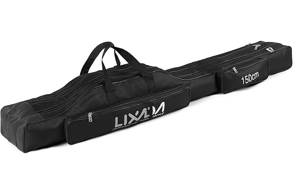 Lixada Sacs de Canne à Pêche Portable Sac à roulettes Trois Couches Pliant Canne À Pêche Sac Bobine Tackle Outil Carry Case Carrier Travel Bag